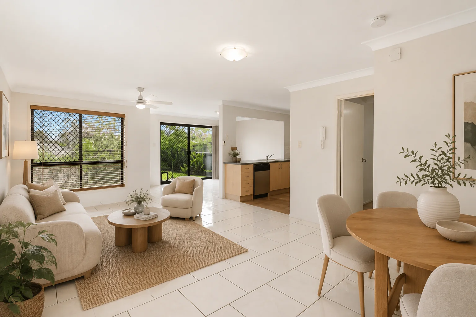 Staging visualisation for open plan Gold Coast apartment